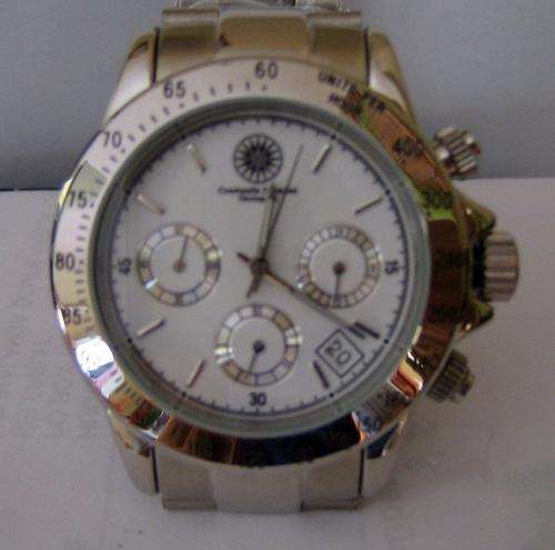 BRAND NEW CONSTANTIN DURMONT S STEEL CHRONOGRAPH GENTS 10 ATM W/RESIST QUARTZ