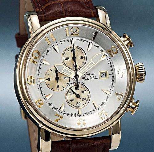 NEW Authentic GRAF Von MONTE WEHRO "Davos" CHRONOGRAPH QUARTZ 100m Water resistant