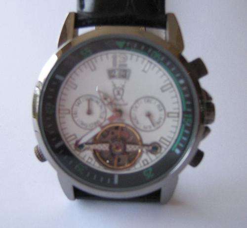 NEW KONIGSWERK "Syrus" GUN METAL Leather SEE THROUGH BACK M FUNCTION