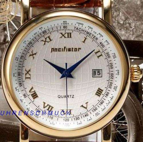 PACIFISTOR ROSE GOLD LEATHER DATE, QUARTZ