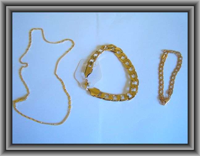 Collection of 2 X18Ct Gold filled Bracelets & 1 X 18CT Gold Filled Necklace- ESTATE items