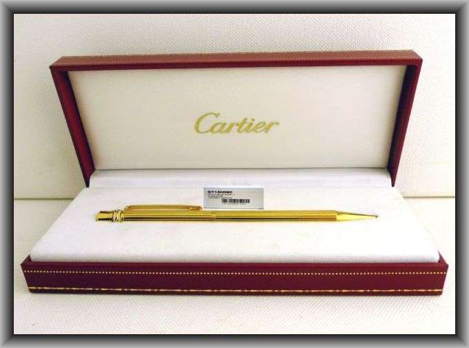 AUTHENTIC CARTIER BALLPOINT PEN GOLD with BOX [330]