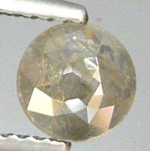 1.3 cts~LUSTROUS ROUND ROSE CUT GREY NATURAL DIAMOND