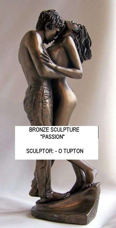 BRONZE STATUE "PASSION" BY ACLAIMED ARTIST O TUPTON