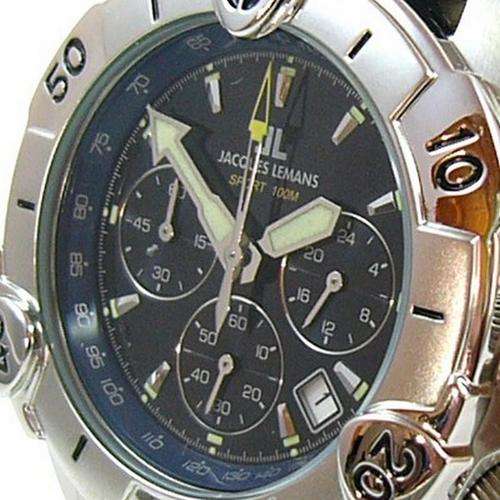 BRAND NEW JACQUES LEMANS BLACK DIAL CHRONOGRAPH 1-1128D