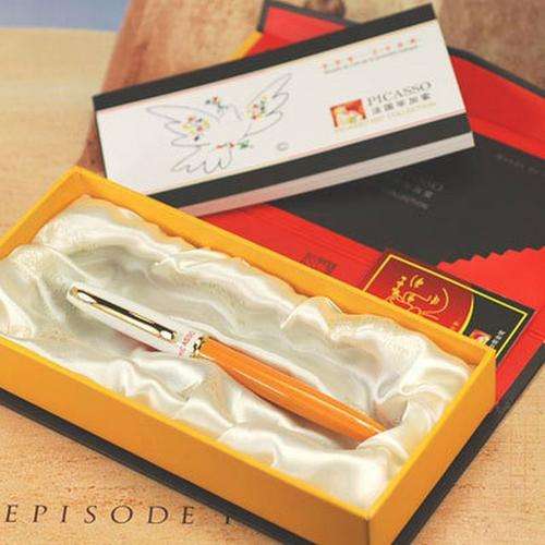 Brand New PICASSO Orange/White Fountain pen Picasso Art Collection "DREAM" FOUNTAIN PEN