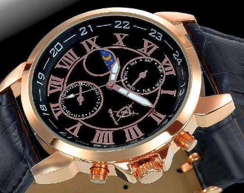 BRAND NEW AUTHENTIC KONIGSWERK Gryphos ROSE GOLD BLACK FACE DAY DATE MOON PHASE QUARTZ