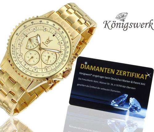 **DIAMONDS**AUTHENTIC NEW KONIGSWERK Plutos GENIUNE DIAMONDS (& DIAMOND CERT) SLIDE RULE M FUNCTION
