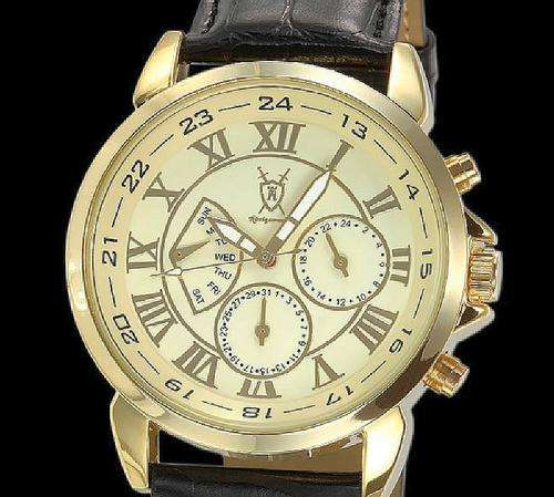 AUTHENTIC BRAND NEW KONIGSWERK BOREAS GOLD Leather QUARTZ