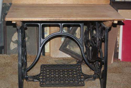 Antiques Singer machine bottom with wooden top