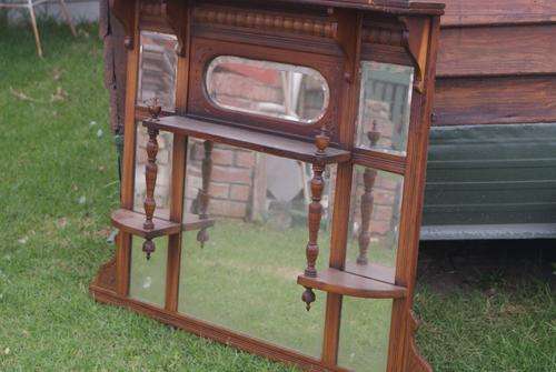Antique Mantlepiece with beval mirrors