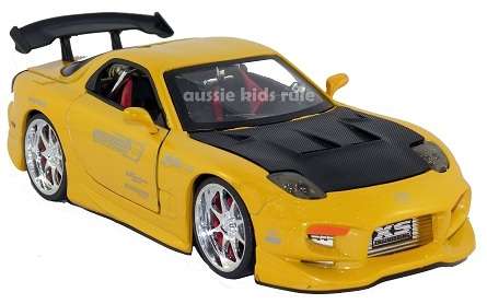 Jada Mazda RX7 FD3S Yellow Diecast Model Car 1:24