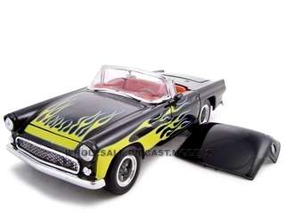 1956 Ford Thunderbird Diecast Model Pro Street Black 1/24 Die Cast Car by Unique Replicas