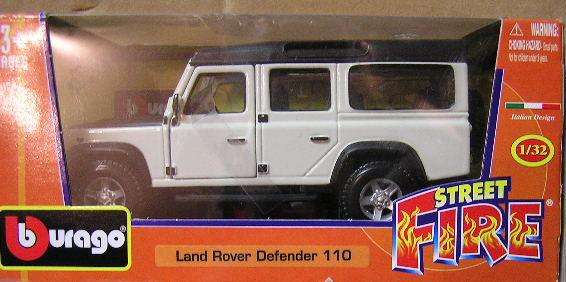 Burago Diecast Model Car Street Fire Land Rover Defender 110 1/32 scale new in box