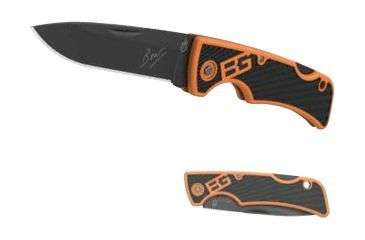 Gerber Bear Grylls Compact Scout II Folding Plain Blade, Rubber Grip Handles
