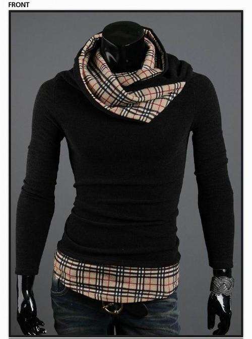 Men's Black Stand Sweater