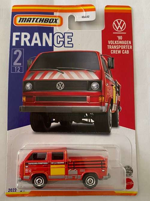 Matchbox Volkswagen Transporter Crewcab - Red - Carded - Excellent condition