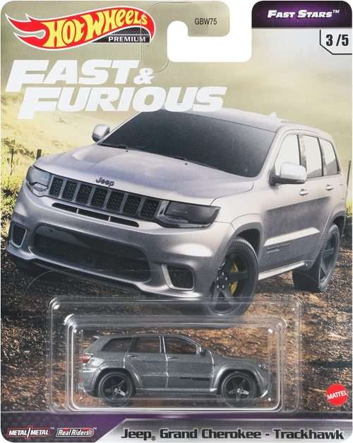 Hotwheels Premium Real Rider - Jeep Grand Cherokee TrackHawk - Fast and Furious - Fast Stars