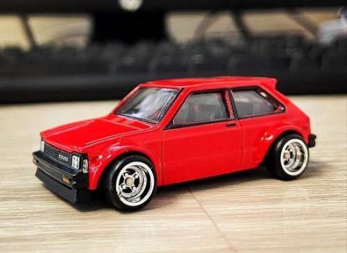 Hotwheels Premium Real Rider - `81 Toyota Starlet KP61 - Red - Car Culture