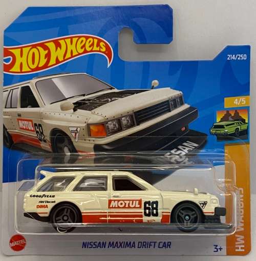 Hotwheels Nissan Maxima Drift car  - White - Carded - Excellent condition