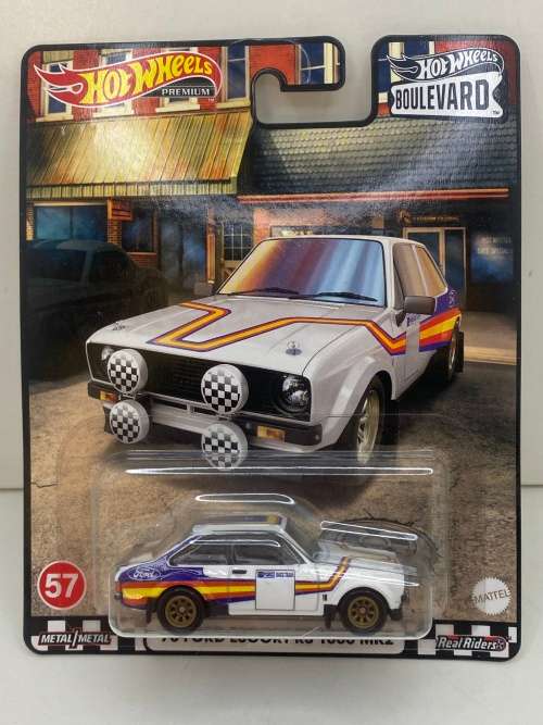 Hotwheels Premium Real Rider - `78 Ford Escort RS 1800 MK2 - White - Boulevard #57