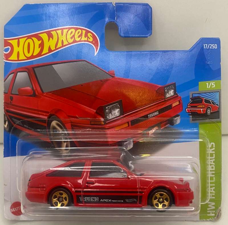 Hotwheels Toyota AE86 Sprinter Trueno - Red - Carded.