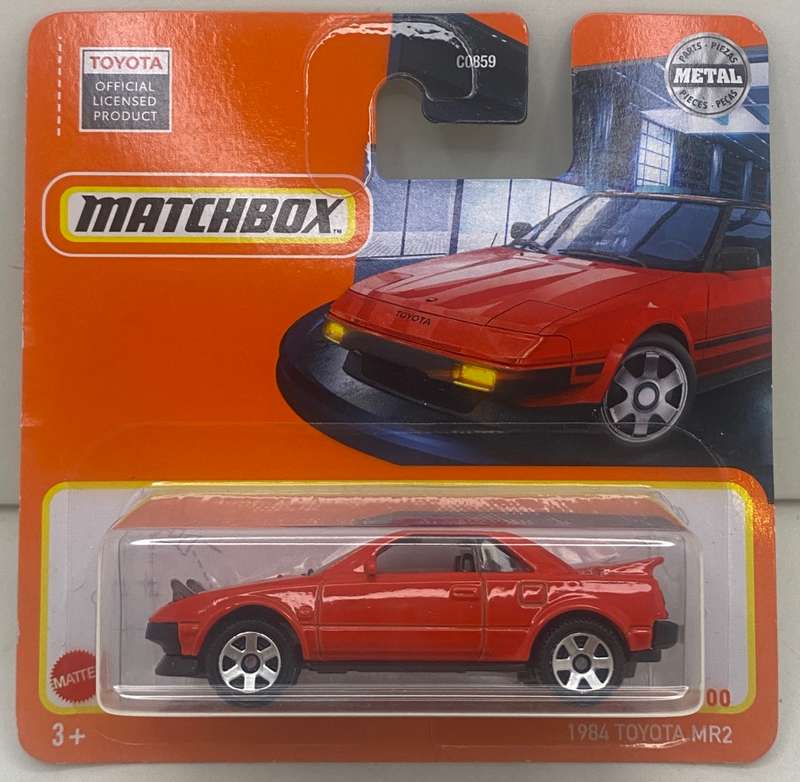 Matchbox 1984 Toyota MR2 - Red - Carded. - Headlights UP variant.