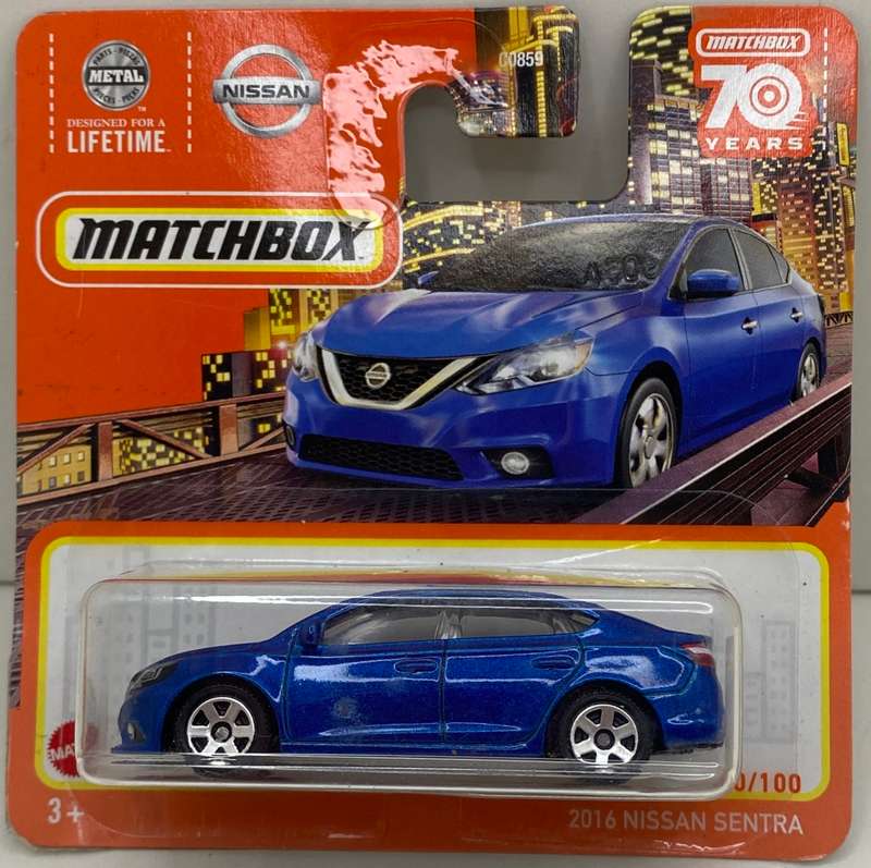 Matchbox `2016 Nissan Sentra - Blue - Carded.