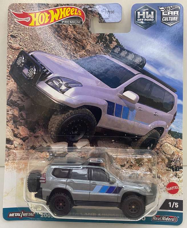Hotwheels Premium Real Rider - 2005 Toyota Land Cruiser Prado - Silver - HW Offroad