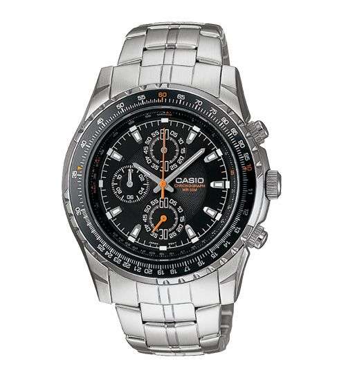 Casio Men's Slide Rule Bezel Analog Chronograph Aviator Watch
