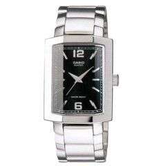 CASIO MENS , STAINLES STEEL , SPHERICAL GLASS , 3 FOLD BUCKLE , WATER RESISTANT