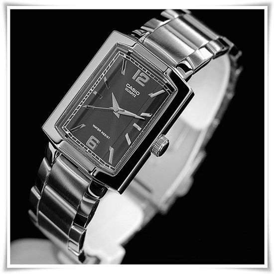 CASIO MENS , STAINLES STEEL , SPHERICAL GLASS , 3 FOLD BUCKLE , WATER RESISTANT