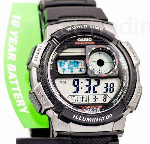 Casio Sport Watch - 248 Segment high density LCD, 10 year battery , World time , 5 Alarms...