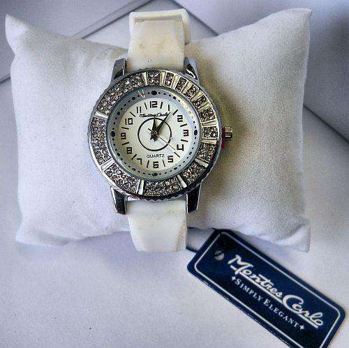 MONTRES CARLO - Silicone band , Crystal , Brand New Womans Quartz Watch.