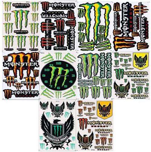MONSTER MAYHEM - 10 Sheets mixed decal stickers