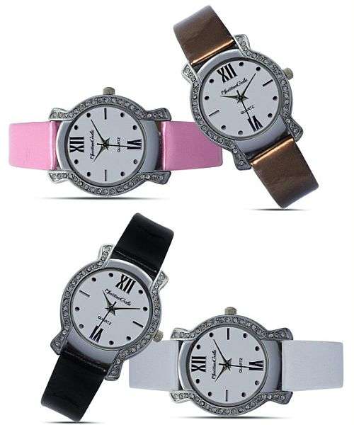 MONTRES CARLO Brand New Womans Quartz Watch With Leather Band