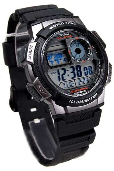 Casio Sport Watch - 248 Segment high density LCD, 10 year battery , World time , 5 Alarms...