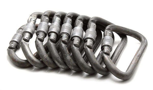 Steel Karabiners Joblot  x 8  ** Capacity 30 Kilo Newton **