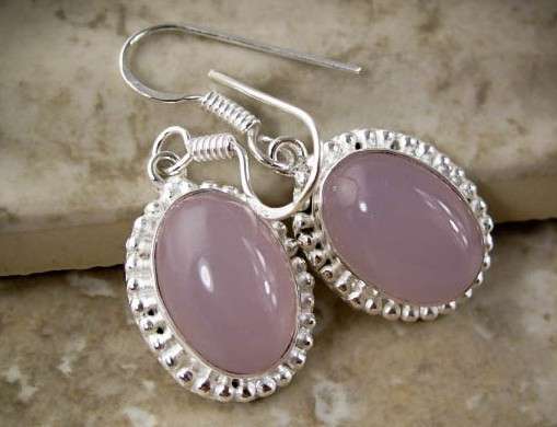 Crazy Wednesday auction - 925 silver plated earings with pink Agate stone