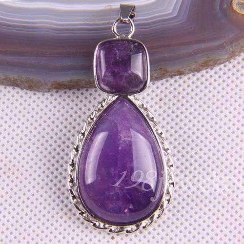 Crazy Wednesday Auction - Amethyst pendant in silver plated setting