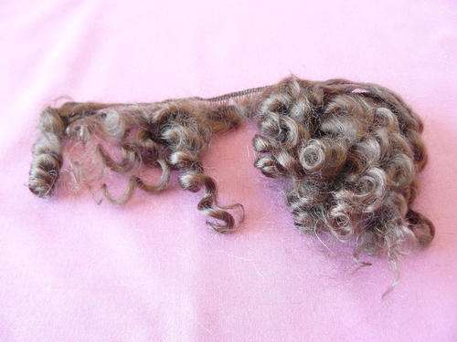 Mohair for reborn dolls curly-brown