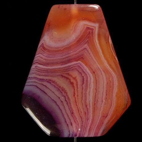 Rich Purpleand Orange Kite shaped Agate Pendant bead