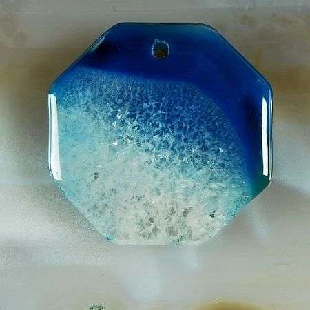 Agate - Drusy Druzy blue/white