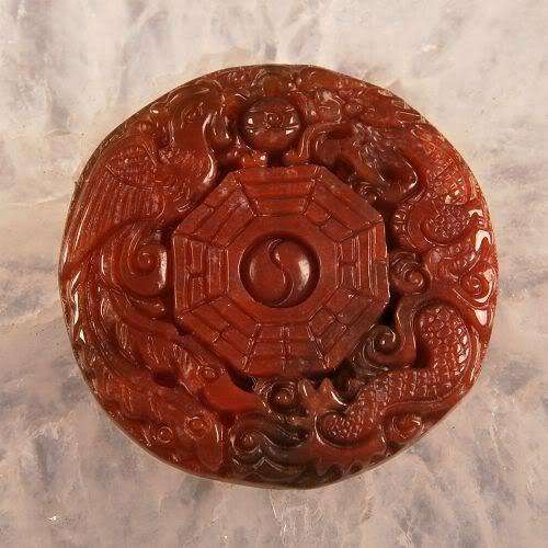 Dark red Jade Chinese pendant