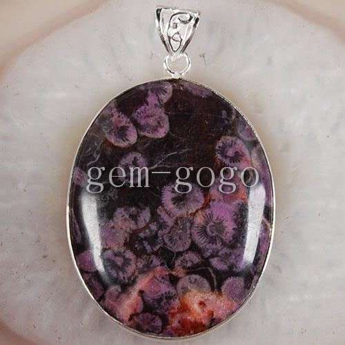 Coral Fossil Pendant Nipomo purple