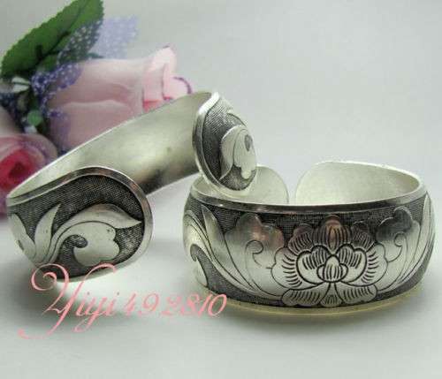 Crazy Wednesday Auction - Tibetan Silver engraved wide bracelet