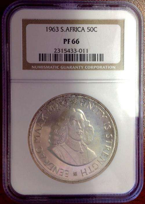 1963 SA 50 CENTS NGC PF66