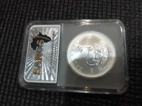 2018 1oz Silver Kruger Rand SANGS Graded MS70