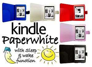 for AMAZON KINDLE * PAPERWHITE * LEATHER CASE COVER WALLET