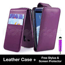 PU LEATHER FLIP CASE COVER FITS SAMSUNG GALAXY S3 MINI I8190 FREE SCREEN GUARD+ STYLUS PEN
